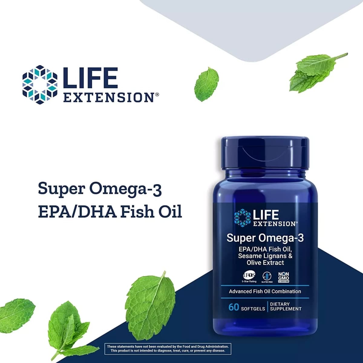Super Omega-3 EPA/DHA Fish Oil, Sesame Lignans & Olive Extract